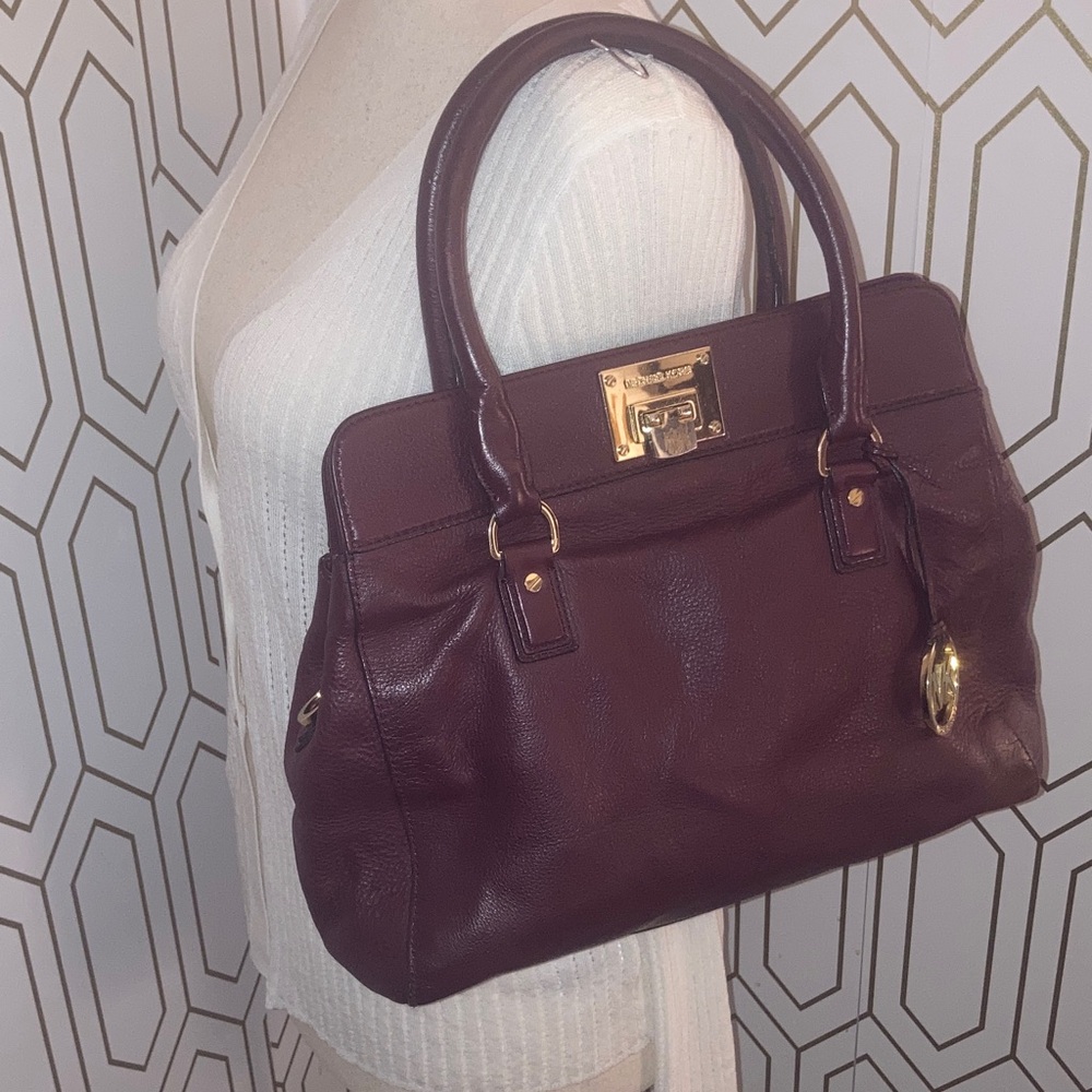 Genuine Michael Kors  Merlot Leather Satchel - Picture 2 of 14
